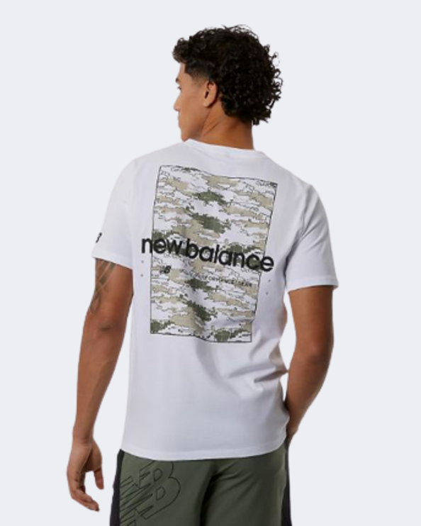 New Balance Graphic Heathertech Men Training T-Shirt White Mt11071-Wg