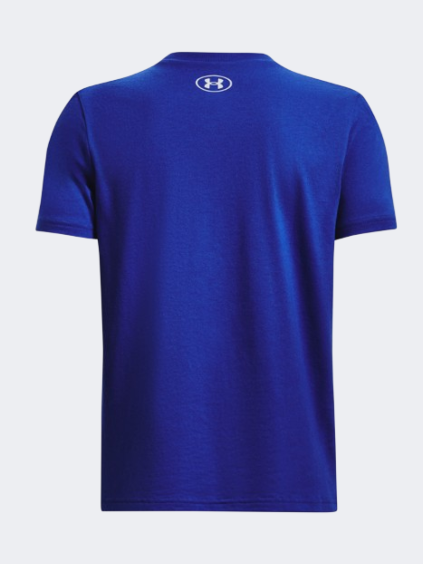 Under Armour Bball Icon Boys Basketball T-Shirt Royal/Lime Yellow