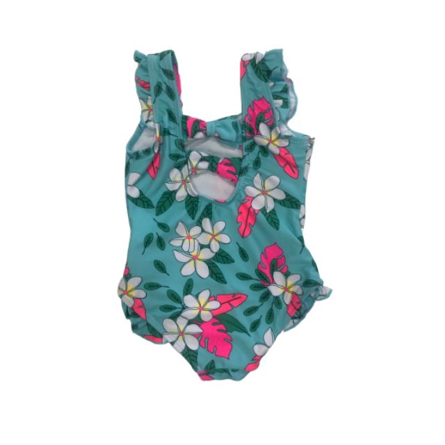 Topten One Piece Flowers Girls Beach Monokini Turquoise Fg212