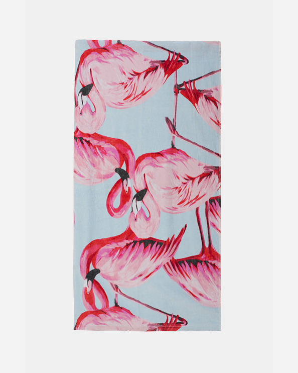 Top Ten Cannon 85*165 Flamingo Beach Towel Blue/Pink