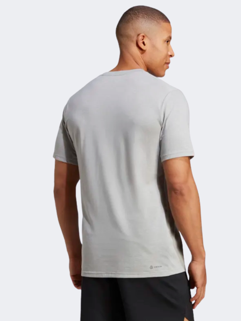 Adidas Train Essentials Feelready Logo Men Training T-Shirt Grey/Black