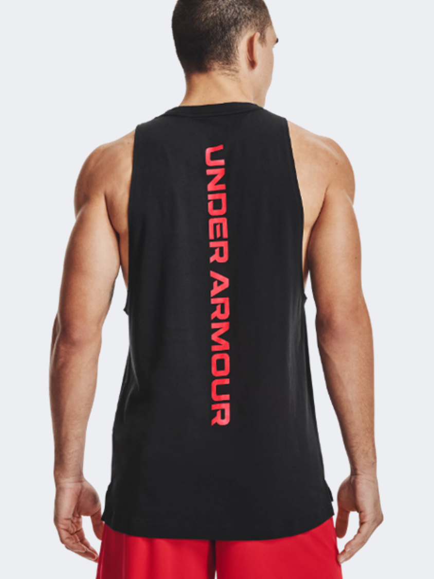 Under Armour Baseline Cotton Men Basketball Tank Black/Red