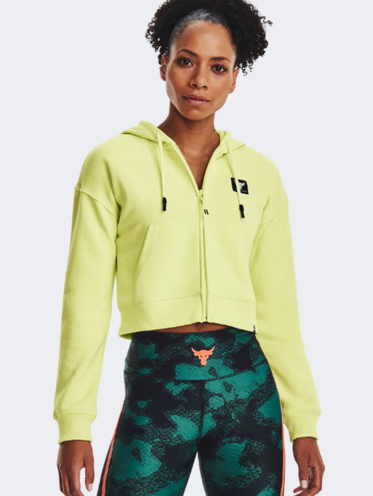 Under Armour Project Rock Heavyweight Terry  Women Lifestyle Hoody Fade/White
