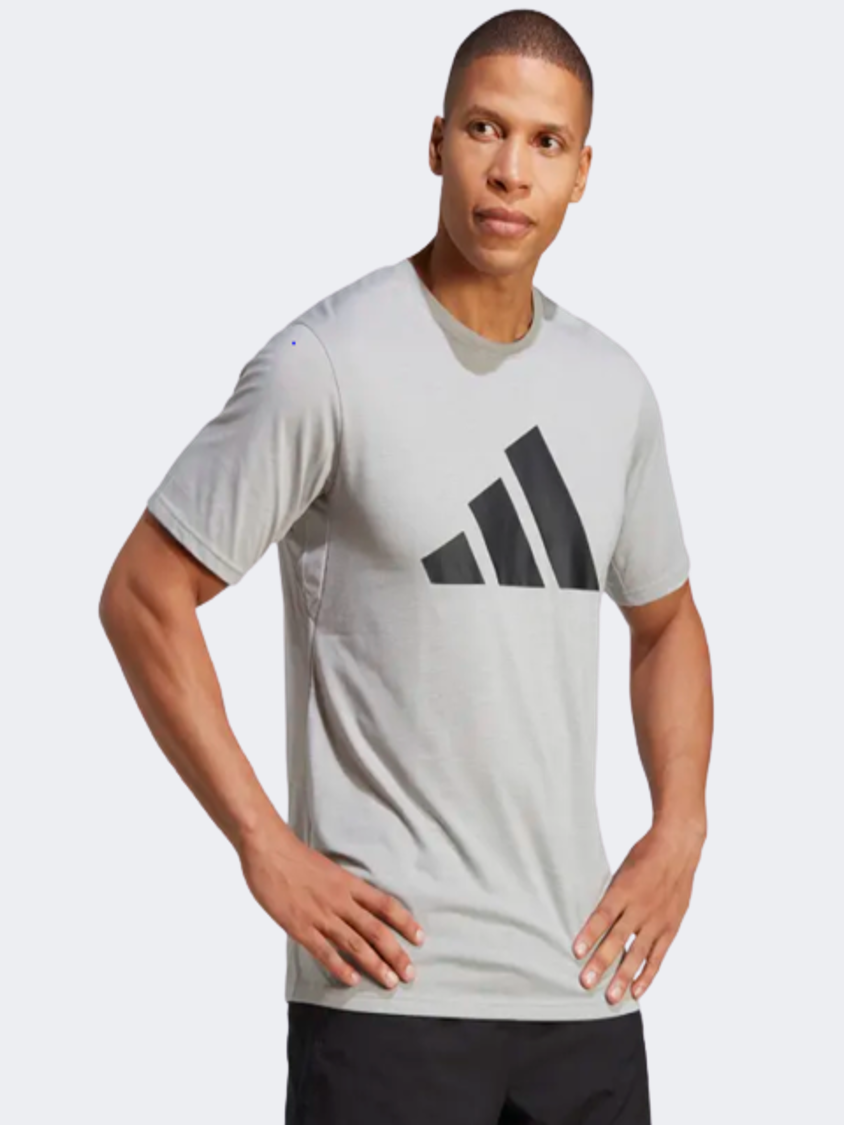 Adidas Train Essentials Feelready Logo Men Training T-Shirt Grey/Black