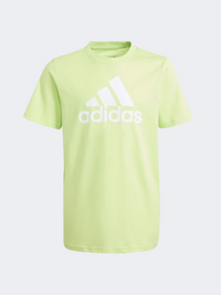 Adidas Essentials Big Logo Kids-Boys Sportswear T-Shirt Pulse Lime