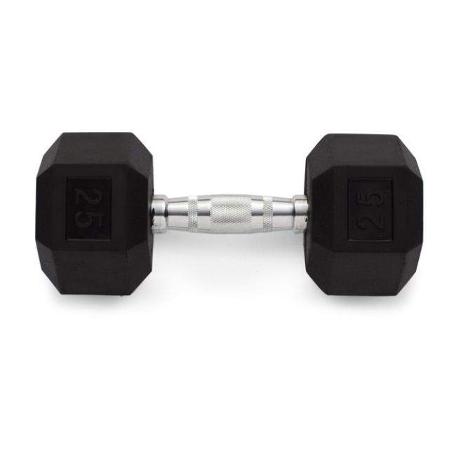 Irm-Fitness Factory Rubber Hex Dumbbell 25Kg Fitness Weight Black
