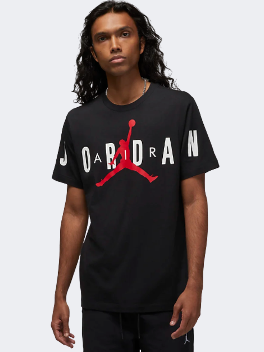 Nike Jordan Air Men Basketball T-Shirt Black/White/Red