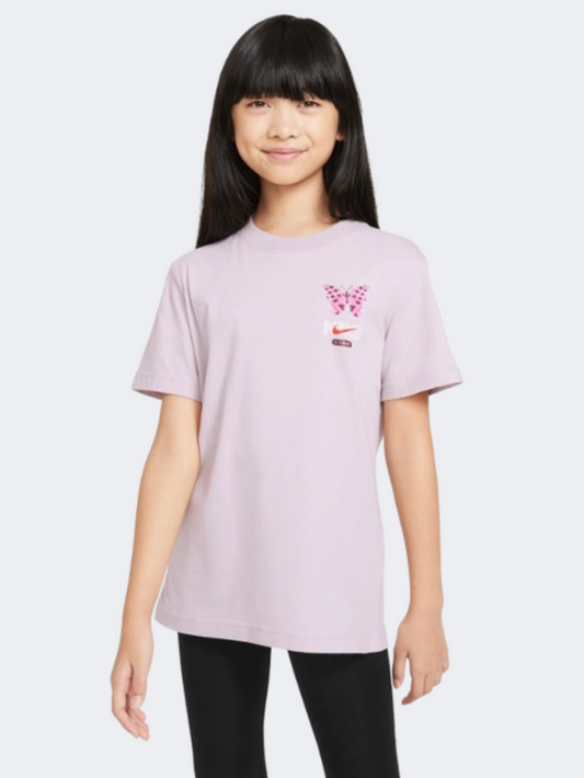 Nike Boy Max Butterfly Girls Lifestyle T-Shirt Platinum Violet