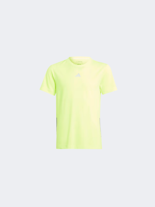 Adidas 3S Kids-Boys Sportswear T-Shirt Lucid Lemon/Silver
