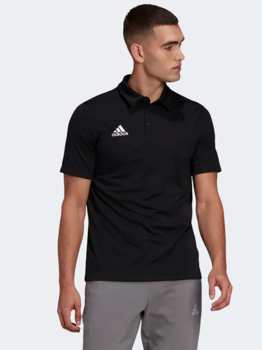 Adidas Entrada 22 Men Football Polo Short Sleeve Black