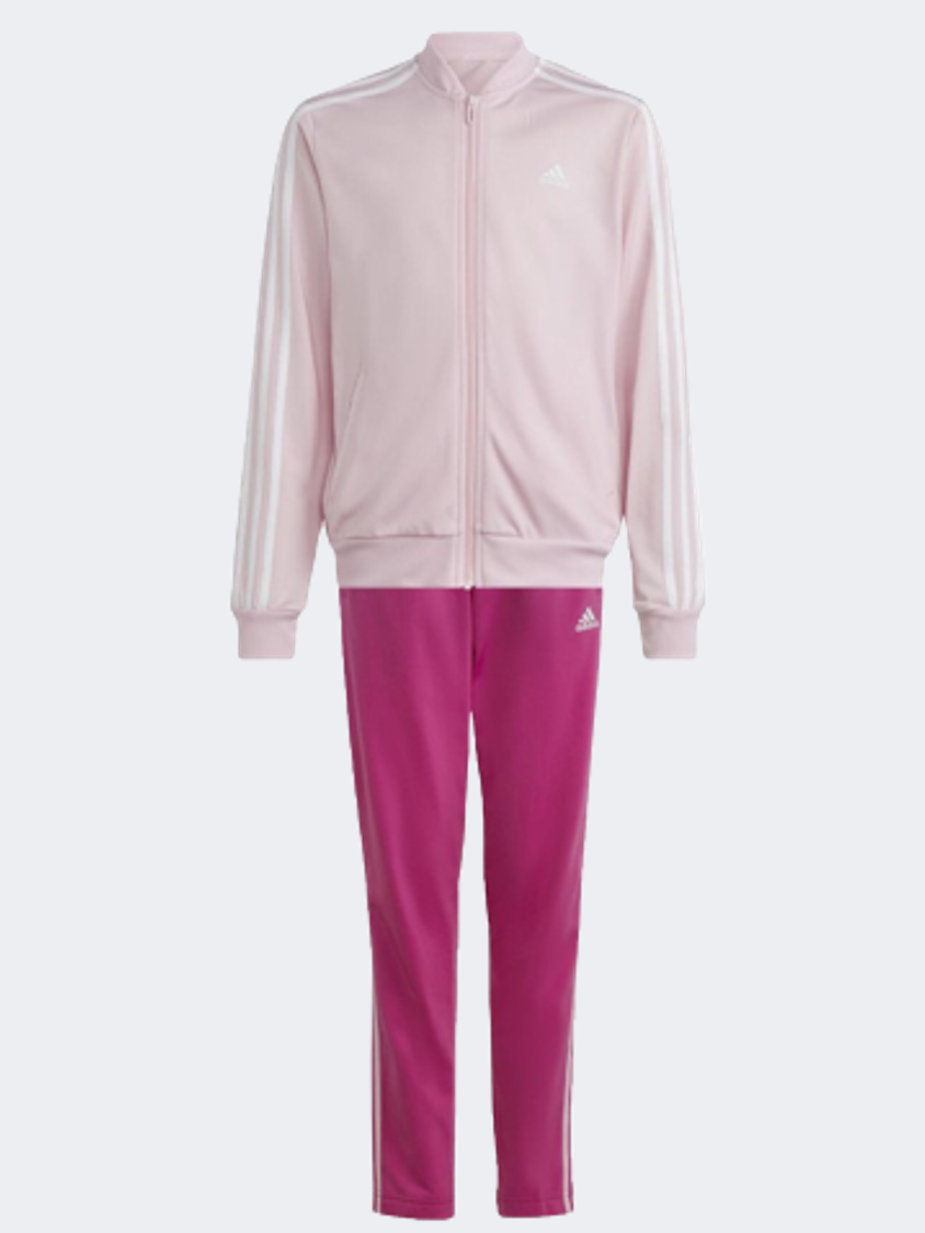 Adidas 3 Stripes Essentials Gs-Girls Sportswear Suit Light Pink/White