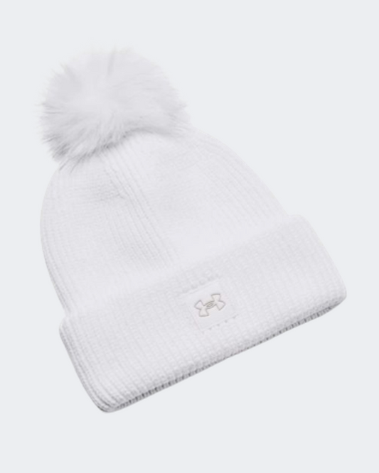 Under Armour Coldgear&#174; Infrared Halftime Ribbed Pom Unisex Training Beanie White 1373098-100