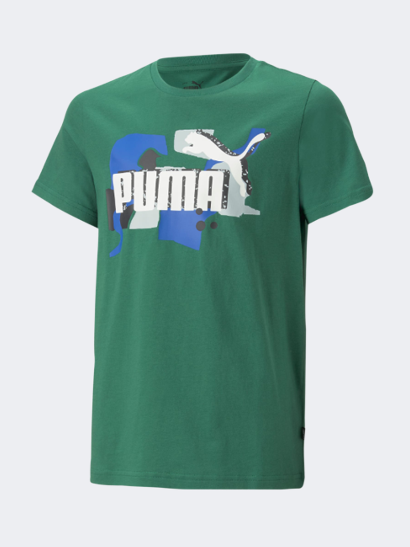 Puma Essentials+ Street Art Logo Boys Lifestyle T-Shirt Vine