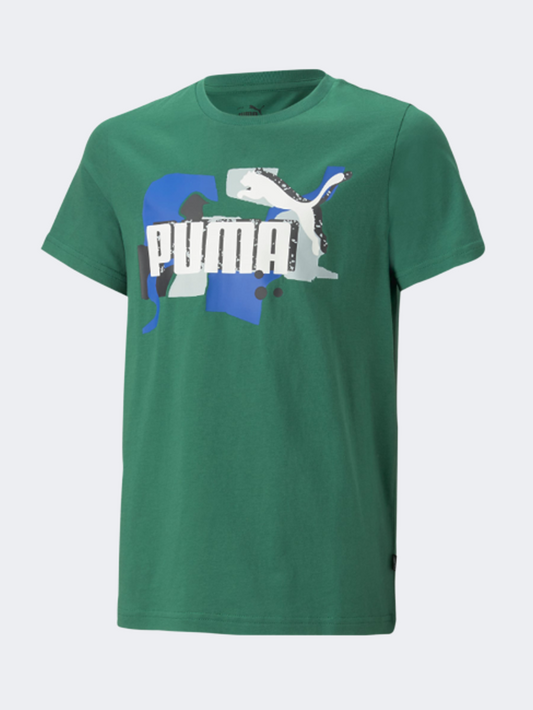 Puma Essentials+ Street Art Logo Boys Lifestyle T-Shirt Vine