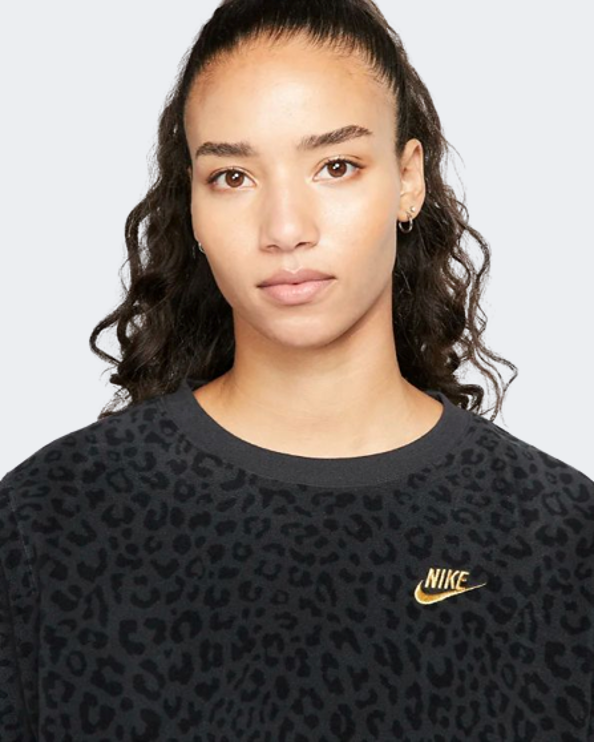 Nike Sportswear Fleece Crew Women Lifestyle Sweatshirt Black Dd5834-045