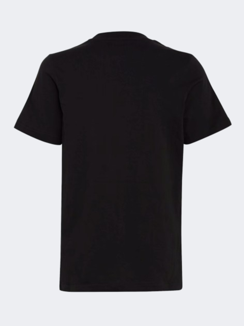 Adidas Essentials 3 Stripes Kids Unisex Sportswear T-Shirt Black/White