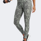 Adidas Optime Stash Pocket Animal Print 7/8 Women Training Tight Silver Green