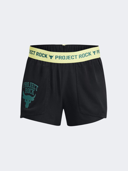 Under Armour Project Rock Play Up Girls Training Short Black