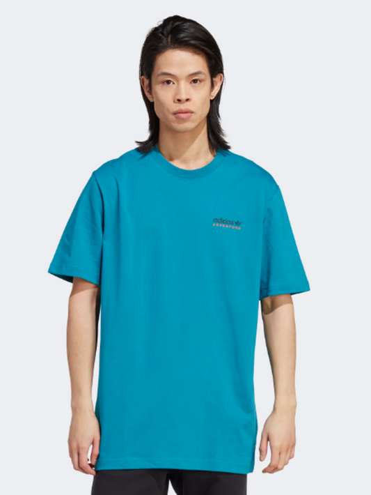 Adidas Adventure Mountain Back Men Originals T-Shirt Blue